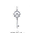 thumbnail image 1 of Diamond Traces UD-OS2922-1983 0.89 Carat Total Natural Diamonds 14K White Gold Pave Setting Key Fashion Pendant, 1 of 1