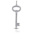 thumbnail image 1 of Diamond Traces UD-OS2966-2281 0.51 Carat Total Natural Diamonds 14K White Gold Pave Setting Key Fashion Pendant, 1 of 1