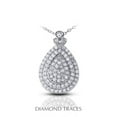 thumbnail image 1 of Diamond Traces UD-OS3007-9200 2.01 Carat Total Natural Diamonds 14K White Gold Pave & Bezel Setting Teardrop Fashion Pendant, 1 of 1