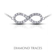 Diamond Traces UD-OS3043-1664 1.03 Carat Total Natural Diamonds 18K White Gold Prong Setting Infinity Fashion Pendant