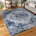 thumbnail image 1 of Diamond Traditional 3' x 5' Blue and Cream Polypropylene Indoor Area Rug, 1 of 8