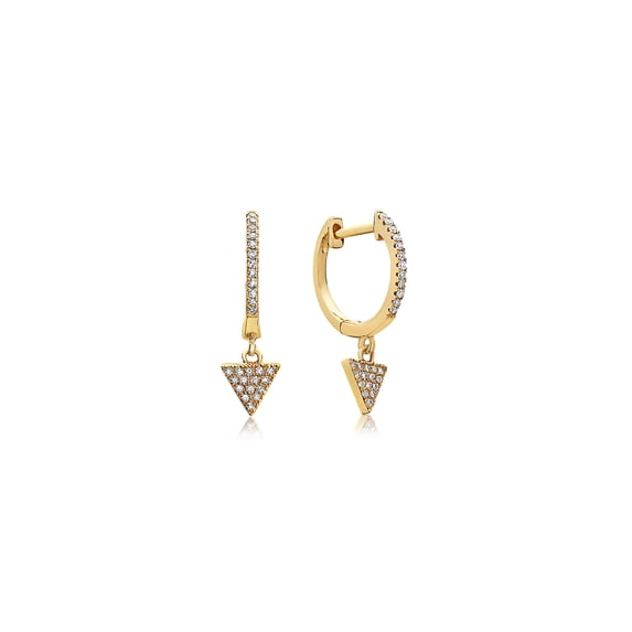 Diamond Triangle Dangle Charm Earring