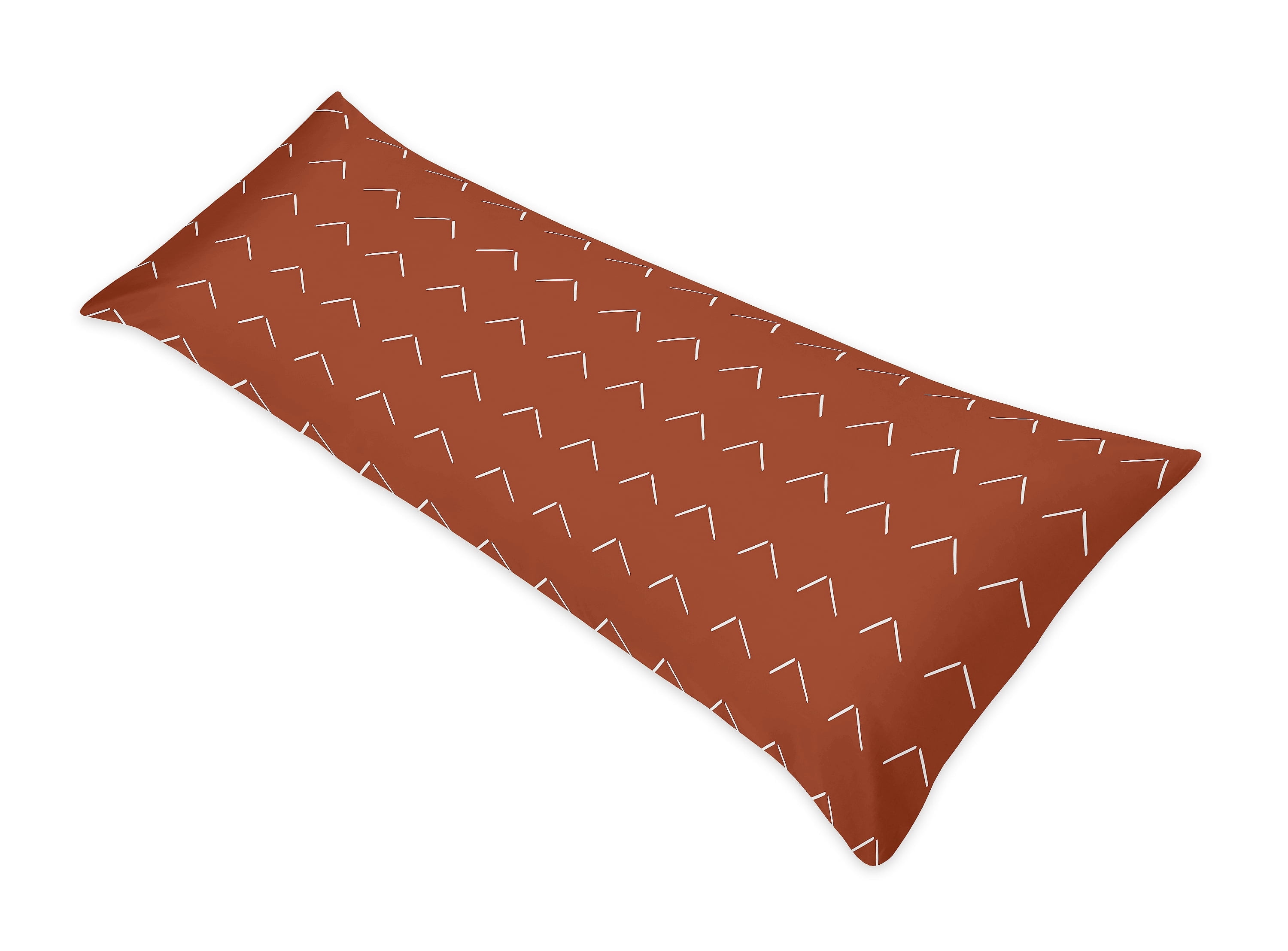 Orange and Ivory Diamond Tuft Microfiber Body Pillowcase