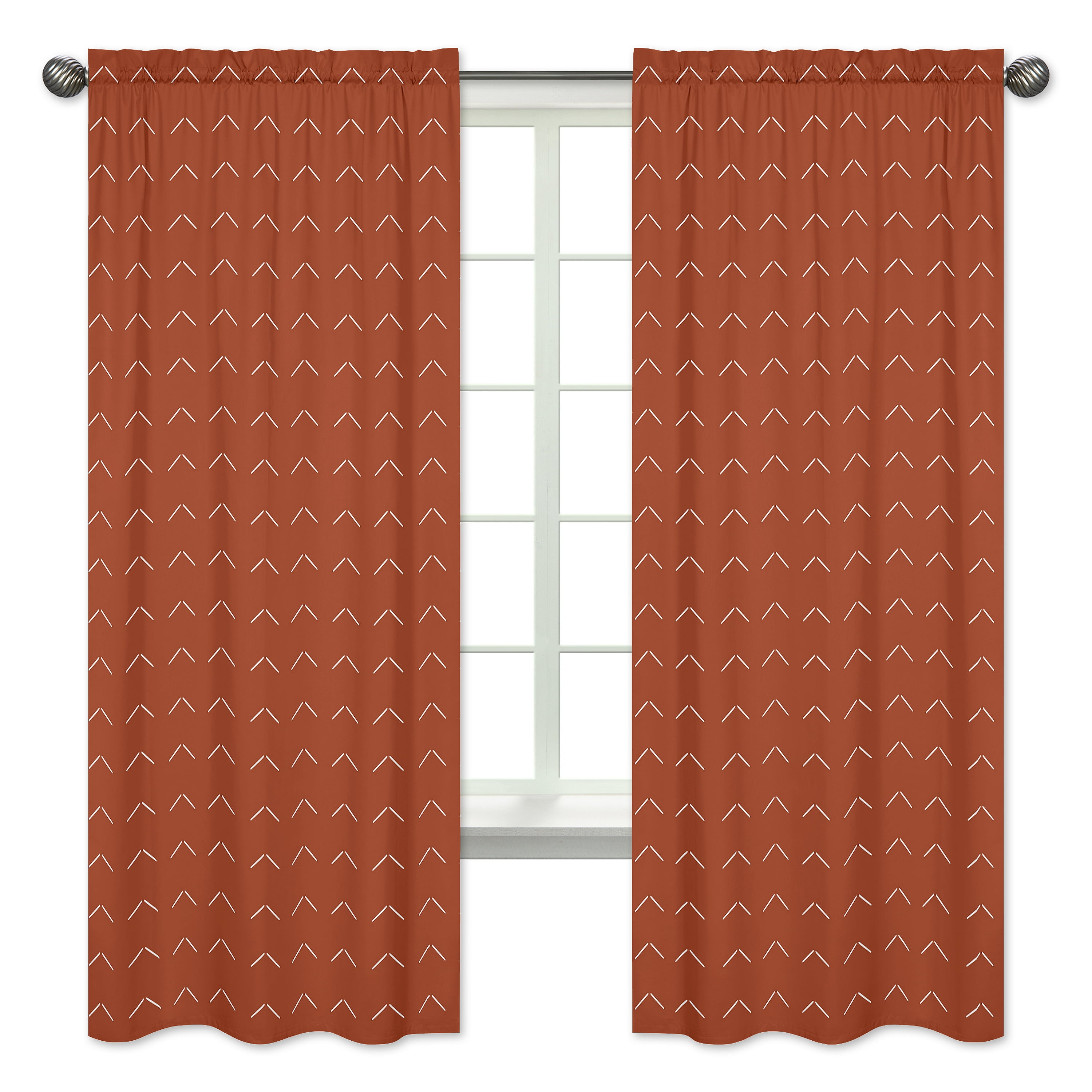 Diamond Tuft Microfiber Geometric Semi-Sheer Rod Pocket Curtain Panels (Set of 2)