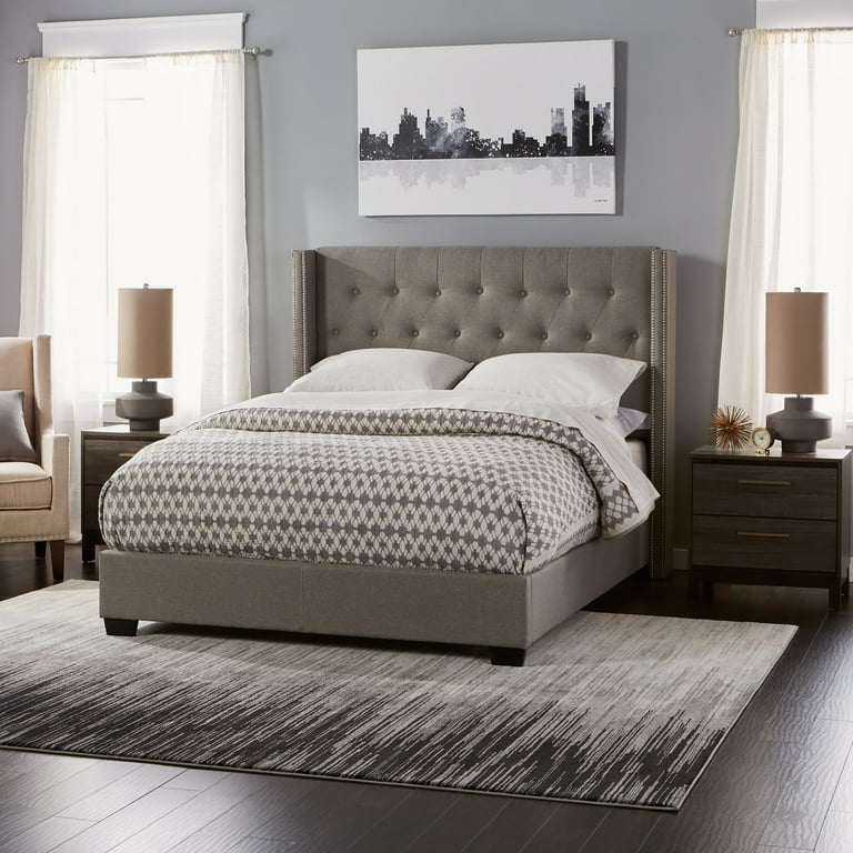 Grey winged bed frame discount