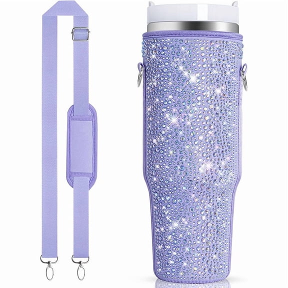 Diamond Tumbler Cup Sleeves For Stanley 40oz Cup Cover Portable Water Kettle Holder Bag Adjustable Straps Drinkware Accessories