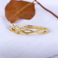 thumbnail image 1 of Diamond Twisted Wedding Band Elegant Crossover Matching Bnand Yerllow Gold Cuistomized Gold Band Birthday Hift For Daughter, 1 of 3