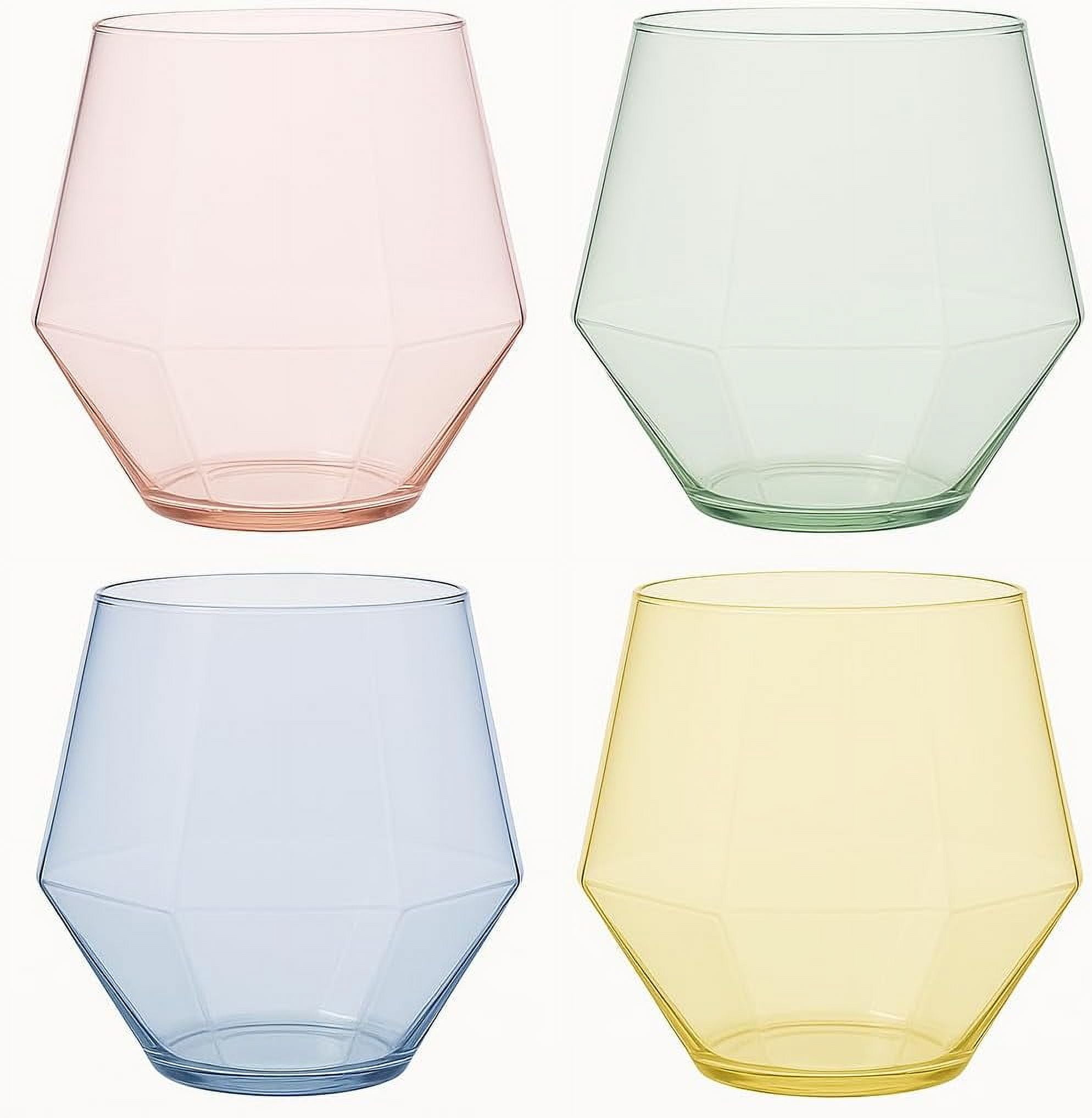 40 Pack Diamond Plastic Wine Glasses – Unbreakable, Gold Rim, 12 Oz Stemless Cups For Parties & Weddings