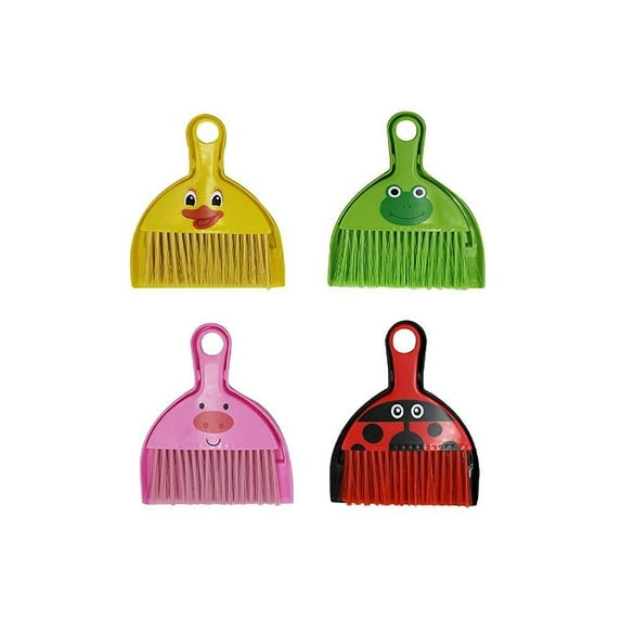 Diamond Visions 01-1572 Animal Brush and Dust Pan Multi-Pack in Assorted Designs and Colors 4 Animal Brush/Pans
