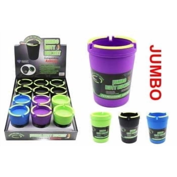 Diamond Visions 01-2343 Jumbo Butt Bucket Extinguishing Ashtray Glow-in-The-Dark in Assorted Colors1 Ashtray