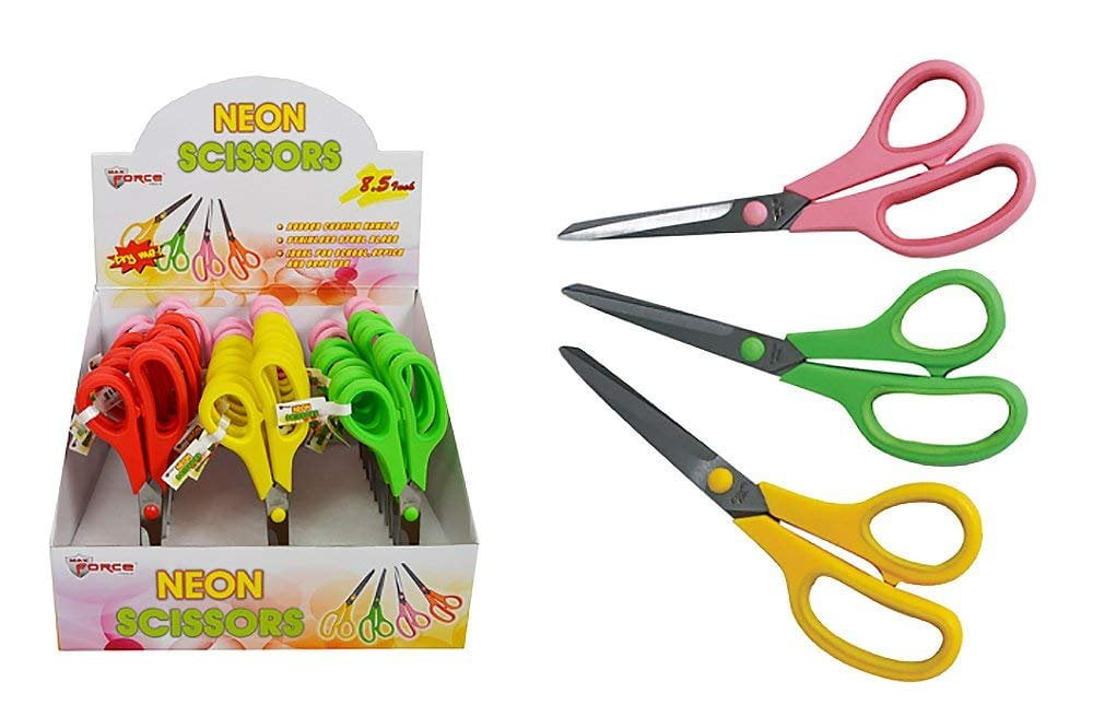Diamond Visions 04-1120 8.5 Inch Multi Purpose Neon Handle Scissors Multipack 3 Scissors