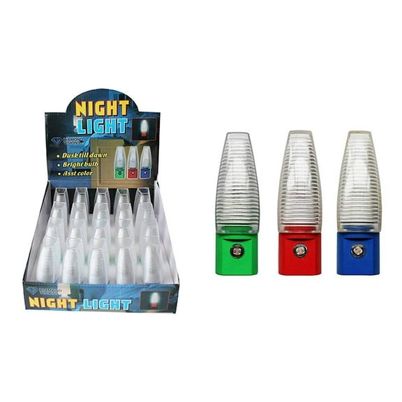 Diamond Visions 08-1294 Incandescent Night Light MultiPack in Assorted Colors 3 Night Lights