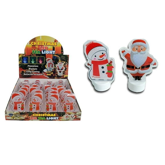 Diamond Visions 08-1351 LED Light Up Christmas Tea Lights MultiPack in Assorted Designs 2 Lights