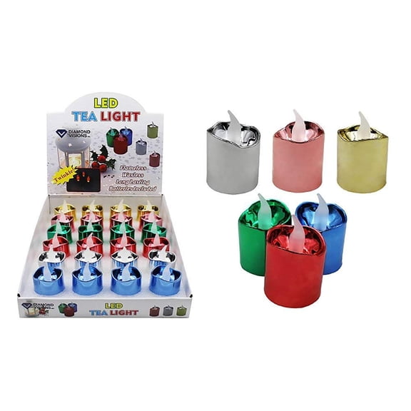 Diamond Visions 08-1744 Colorful Flameless LED Tea Light Multipack 3 Lights