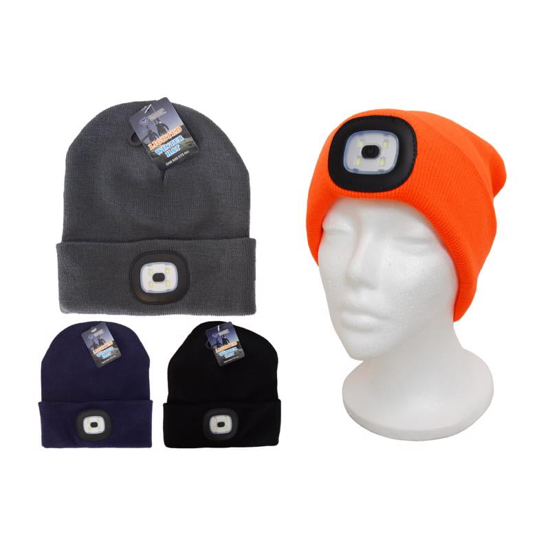 Diamond Visions 9009367 Beanie Lighted Winter Hat - Assorted Color, Pack of 24