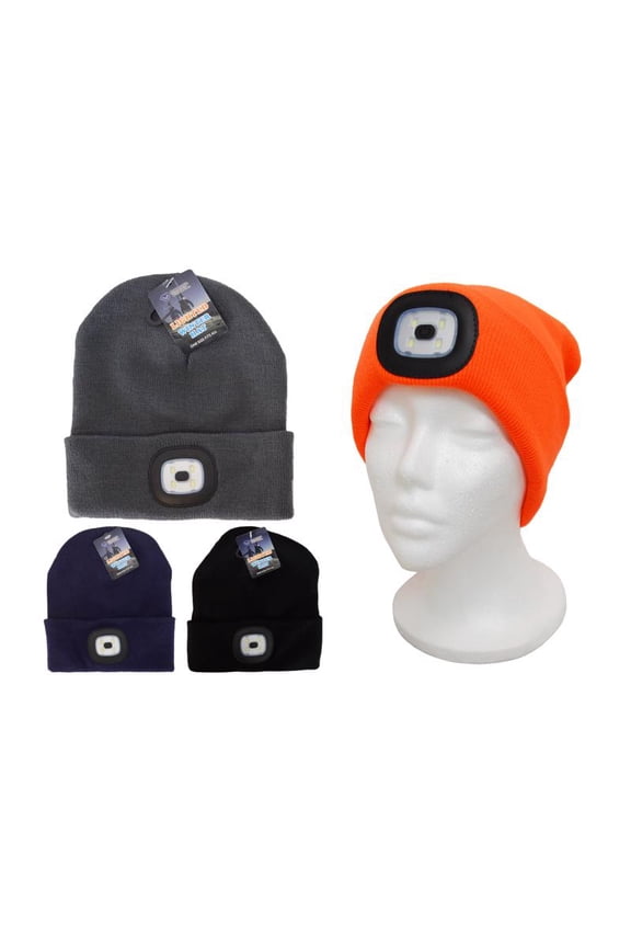 9009367 Beanie Lighted Winter Hat - Assorted Color, Pack of 24