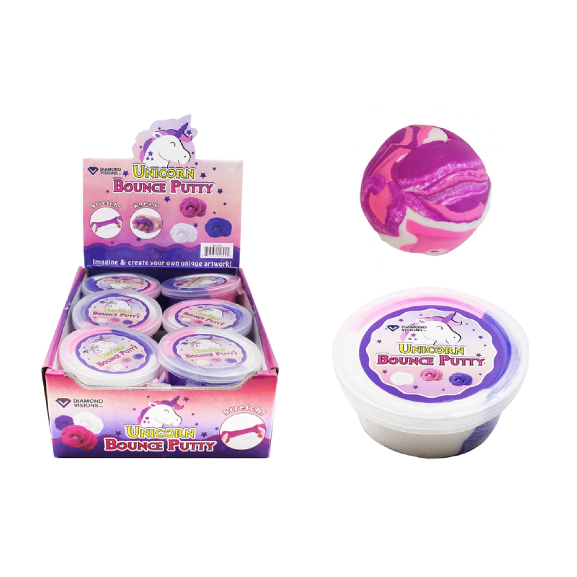 Diamond Visions 9048218 Unicorn Bounce Putty - Pack of 12