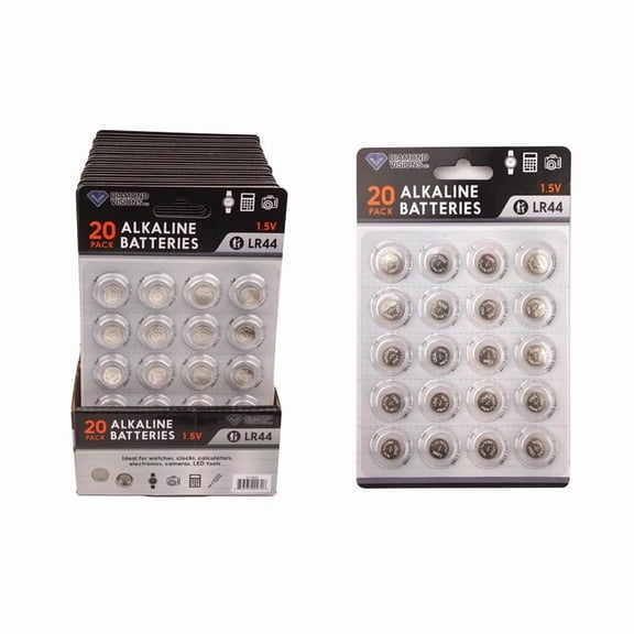 Diamond Visions 6727291 Alkaline Button Cell Battery, AG13 & 357 - Pack of 20