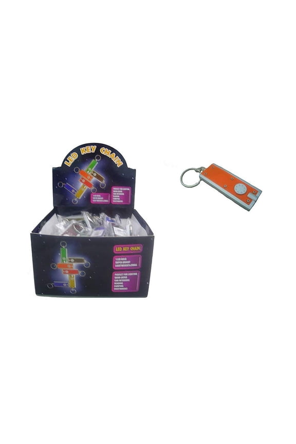 KC-0001 Flat LED Flashlight Keychain Multipack Bundle in Assorted Colors 4 Flashlights