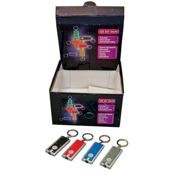 Diamond Visions KC-0001 Small Assorted Colors Flat Led Keychain, Pack of 72 Pack Of 72