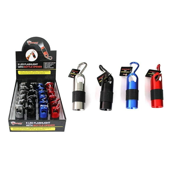 Diamond Visions Max Force 08-1217 LED Flashlight and Bottle Opener in Assorted Colors 1 Flashlight