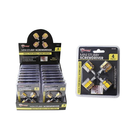 Diamond Visions Max Force 2221222 Mini Stubby Screwdriver 4 Piece Set 1 Screwdriver Set