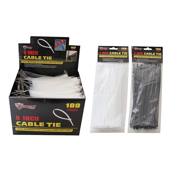 Diamond Visions Max Force 2221235 8 Inch Cable Tie 100 Piece Pack Set in Assorted Colors 2 Packs