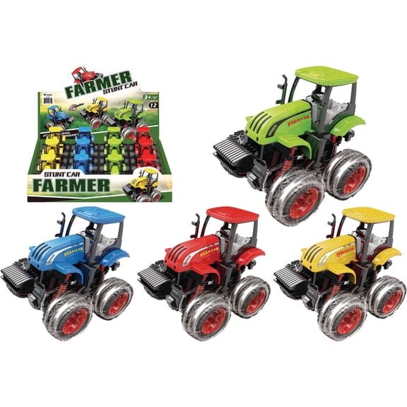 Diamond Visions Pull-Back Farmer Tractor Toy - Pack of 6