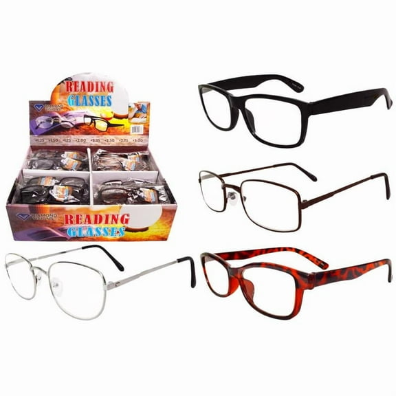 Diamond Visions RG-48 Assorted Promo Styles Reading Glasses - pack of 48