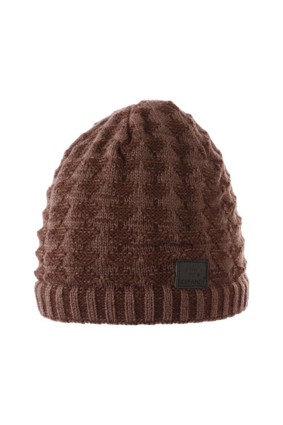 Diamond Waffle Beanie Color: Brown