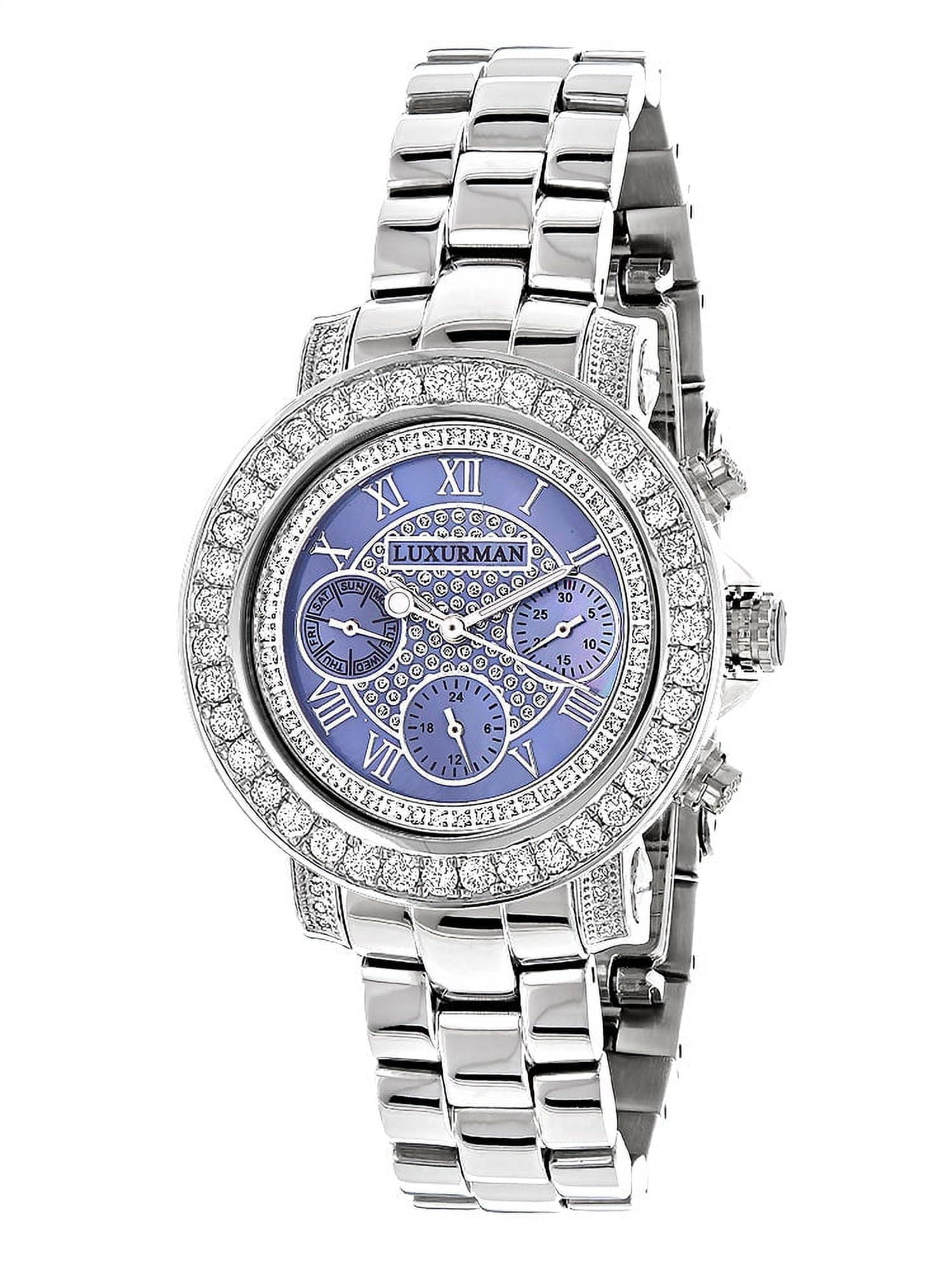 Luxurman watches mens diamond shop watch 3ct