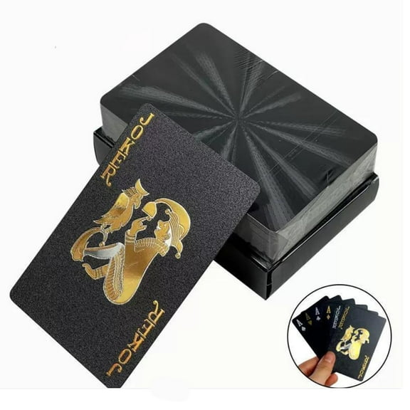Diamond Waterproof Black Playing Cards, Poker Cards, HD, Deck of Cards (Black/Gold/Silver)