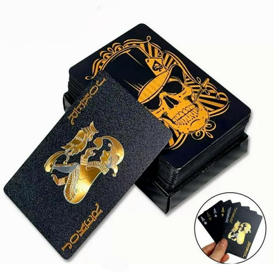 Diamond Waterproof Black Playing Cards, Poker Cards, HD, Deck of Cards (Black/Gold/Silver)