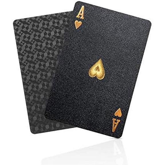 Diamond Waterproof Black Playing Cards, Poker Cards, HD, Deck of Cards (Black)
