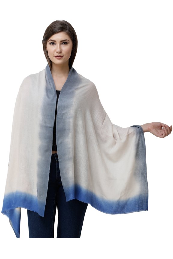 Diamond Weaved Batik-Dyed Stole from Amritsar – pearled ivory