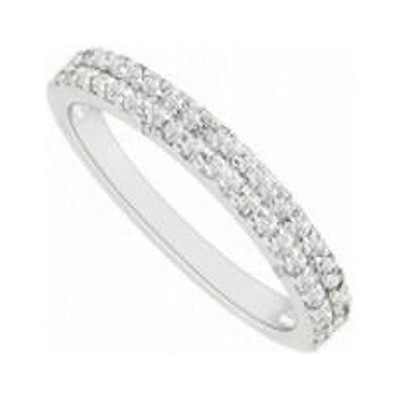 Diamond Wedding Band 14K White Gold, 0.50 CT - Size 4.5