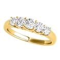 thumbnail image 1 of Diamond Wedding Band For Women 0.50 & 1.0 Carat Brilliant Round Lab Grown Diamond 5-Stone Engagement Ring Band In 14K Solid Rose Yellow White Gold, 1 of 5