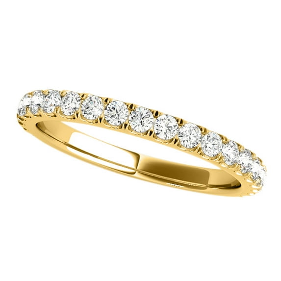 Diamond Wedding Band For Women 1/2 (0.50) Carat Brilliant Round Lab Grown Diamond Engagement Band In 10K 14K 18K Rose Yellow White Gold