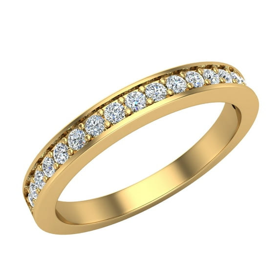 Diamond Wedding Band Matching to Three-Stone Princess Cut Wedding Ring 18K Gold 0.27 CT ( G , SI )