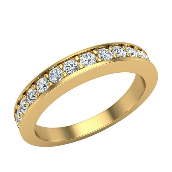 Diamond Wedding Band Matching to Three-Stone Princess Cut Wedding Ring 18K Gold 0.52 CT (G,VS)