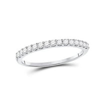 Diamond Wedding Band and Anniversary Ring 1/4 Carat (Ctw H-I  I1-I2) in 14K White Gold for Women