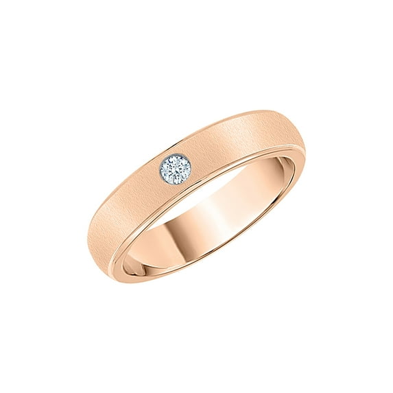 Diamond Wedding Band in 10K Rose Gold (1/20 cttw) (I-Color, SI3-I1 Clarity) (Size-10)