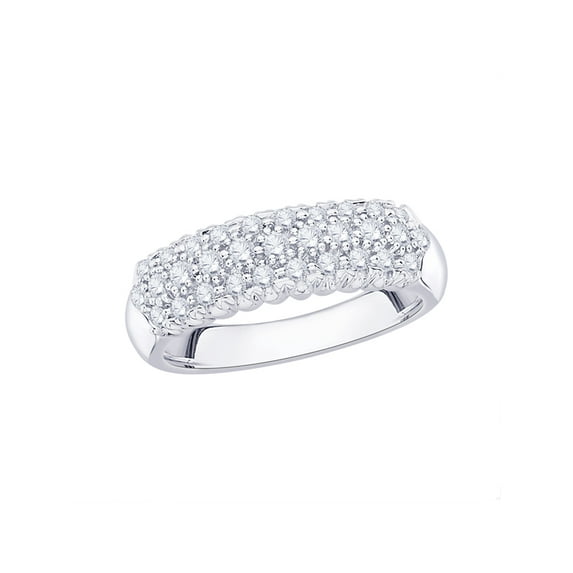 Diamond Wedding Band in 10K White Gold (1/2 cttw) (I-Color, SI3/I1-Clarity) (Size-7.5)