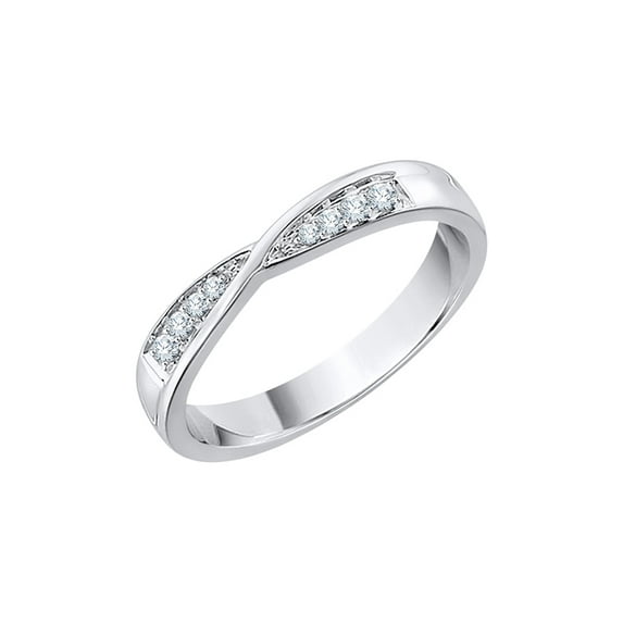 Diamond Wedding Band in 10K White Gold (1/20 cttw) (I-Color, SI3-I1 Clarity)