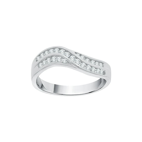 Diamond Wedding Band in 10K White Gold (1/3 cttw) (I-Color, SI3-I1 Clarity) (Size-9.5)