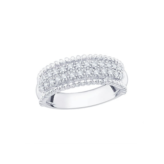Diamond Wedding Band in 10K White Gold (3/8 cttw) (I-Color, SI3/I1-Clarity) (Size-9.5)