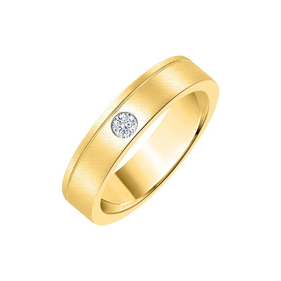 Diamond Wedding Band in 10K Yellow Gold (1/10 cttw) (I-Color, SI3-I1 Clarity) (Size-10)
