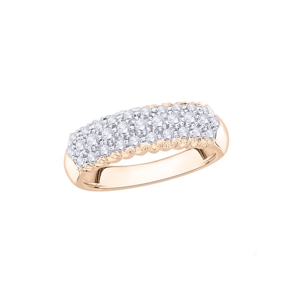 Diamond Wedding Band in 14K Rose Gold (1/2 cttw) (I-Color, SI3/I1-Clarity) (Size-8)