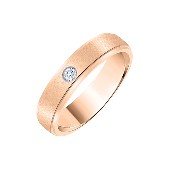 Diamond Wedding Band in 14K Rose Gold (1/20 cttw) (I-Color, SI3-I1 Clarity) (Size-7)
