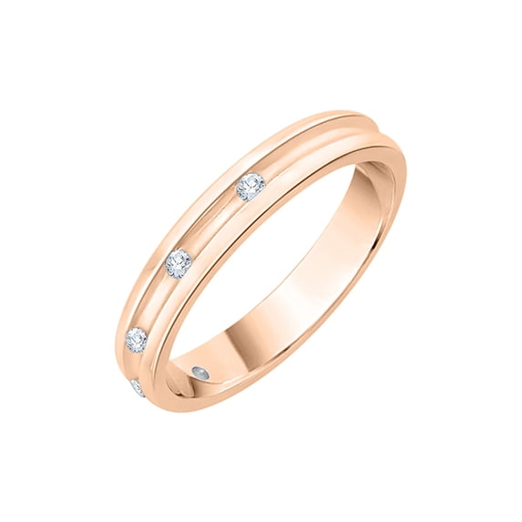 Diamond Wedding Band in 14K Rose Gold (1/20 cttw) (I-Color, SI3-I1 Clarity)